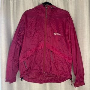 VINTAGE RED LEDGE PINK ZIP UP WINDBREAKER/RAIN JACKET (XS)